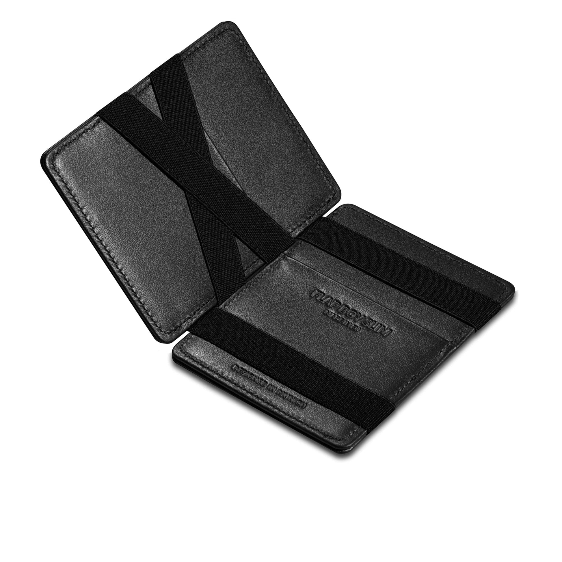 Jaimie Jacobs Geldbeutel Portemonnaie Black Flap Boy Slim - Magic Wallet without Coin Pocket Flap Boy Slim Magic Wallet without coin pocket