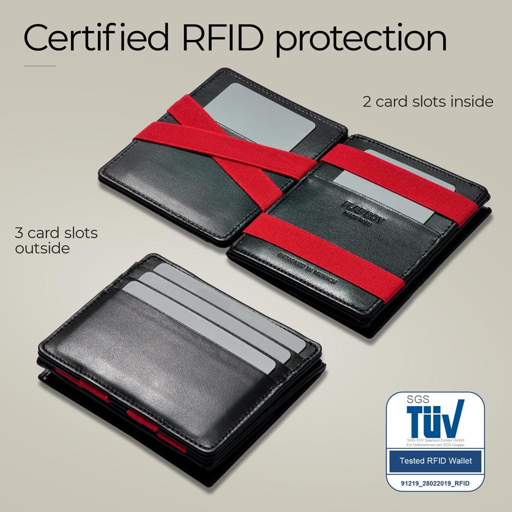 Jaimie Jacobs Geldbeutel Portemonnaie Flap Boy - Magic Wallet with Coin Pocket Flap Boy Magic Wallet with Coin Pocket Genuine Leather