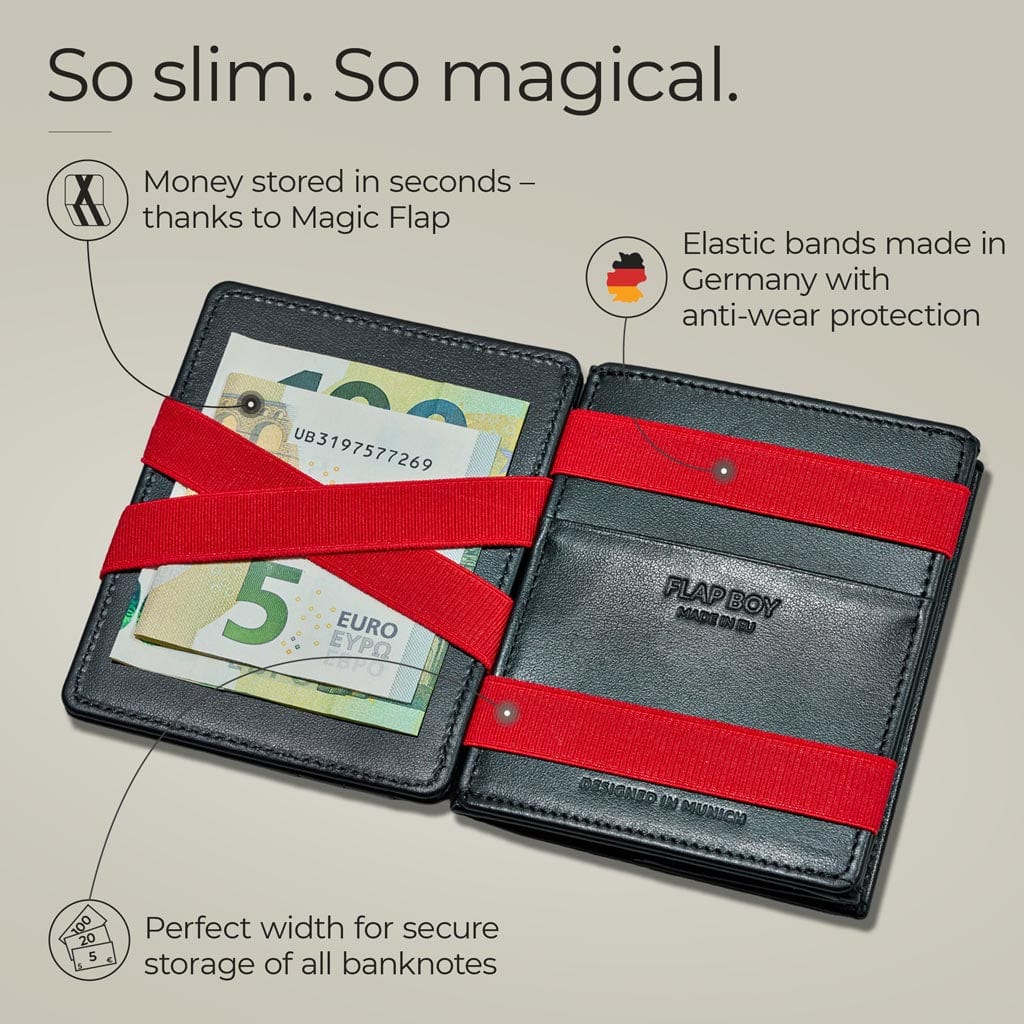 Jaimie Jacobs Geldbeutel Portemonnaie Flap Boy - Magic Wallet with Coin Pocket Flap Boy Magic Wallet with Coin Pocket Genuine Leather