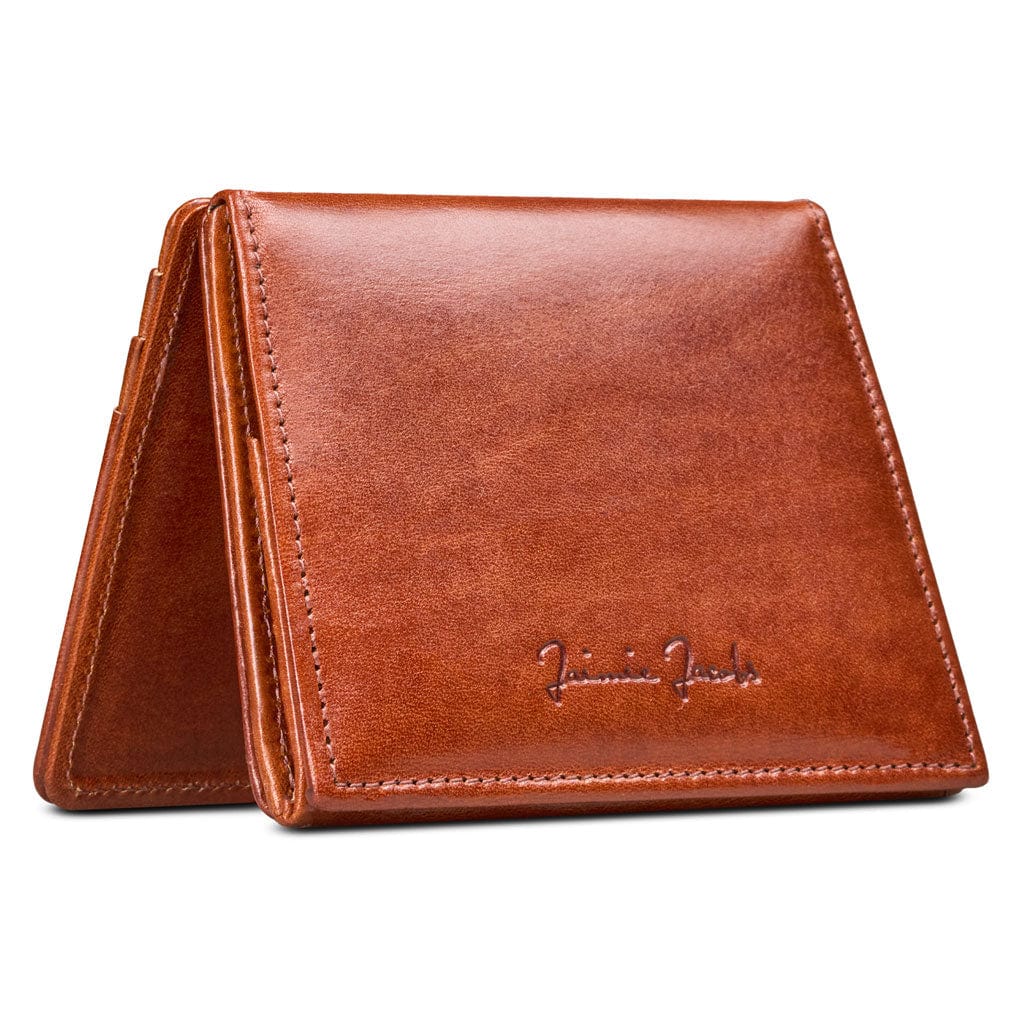 Jaimie Jacobs Geldbeutel Portemonnaie Dark Brown with Red Flap Boy - Magic Wallet with Coin Pocket Flap Boy Magic Wallet with Coin Pocket Genuine Leather