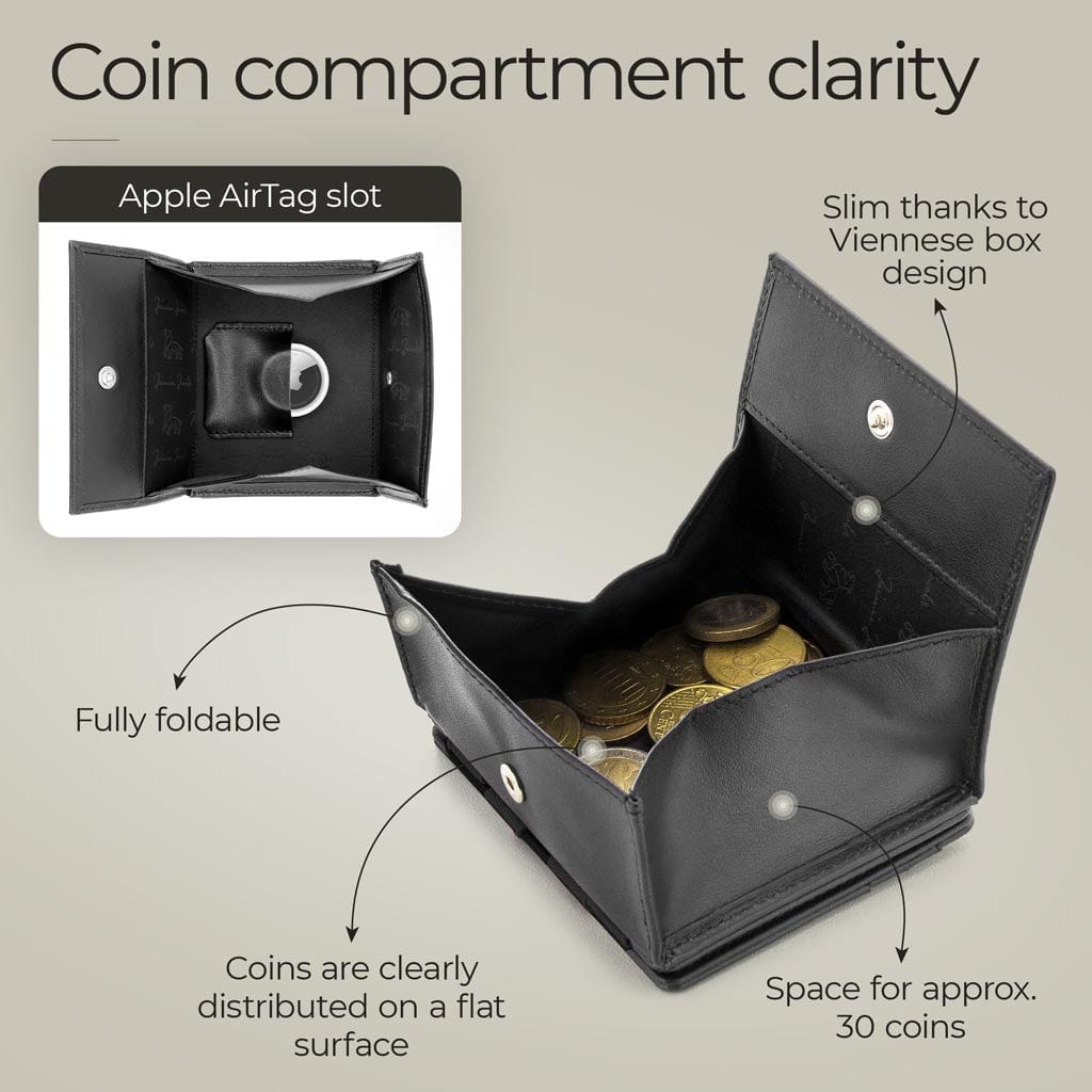 Jaimie Jacobs Geldbeutel Portemonnaie Flap Boy AirTag-Edition - Magic Wallet with Coin Pocket Flap Boy magic-wallet with coin pocket & Apple AirTag pocket