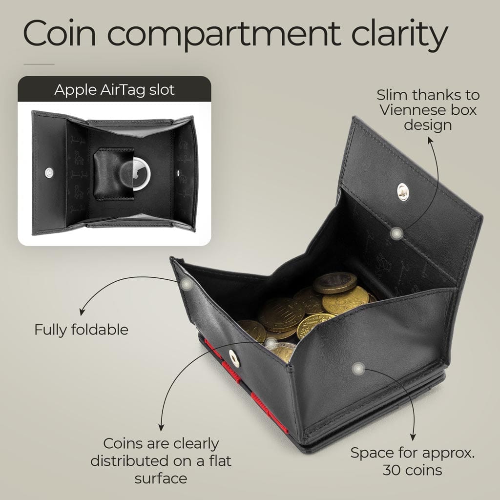 Jaimie Jacobs Geldbeutel Portemonnaie Flap Boy AirTag-Edition - Magic Wallet with Coin Pocket Flap Boy magic-wallet with coin pocket & Apple AirTag pocket