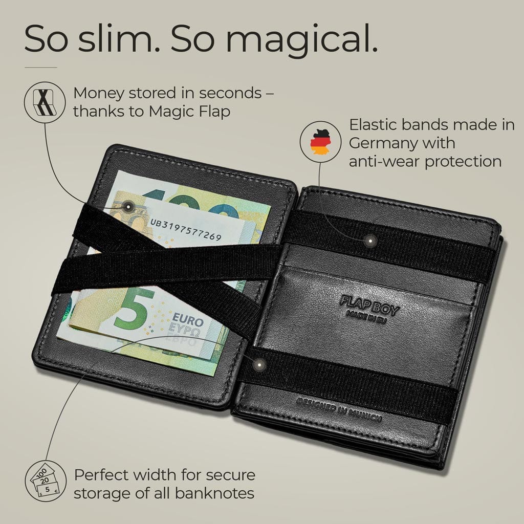 Jaimie Jacobs Geldbeutel Portemonnaie Flap Boy - Magic Wallet with Coin Pocket Flap Boy Magic Wallet with Coin Pocket Genuine Leather