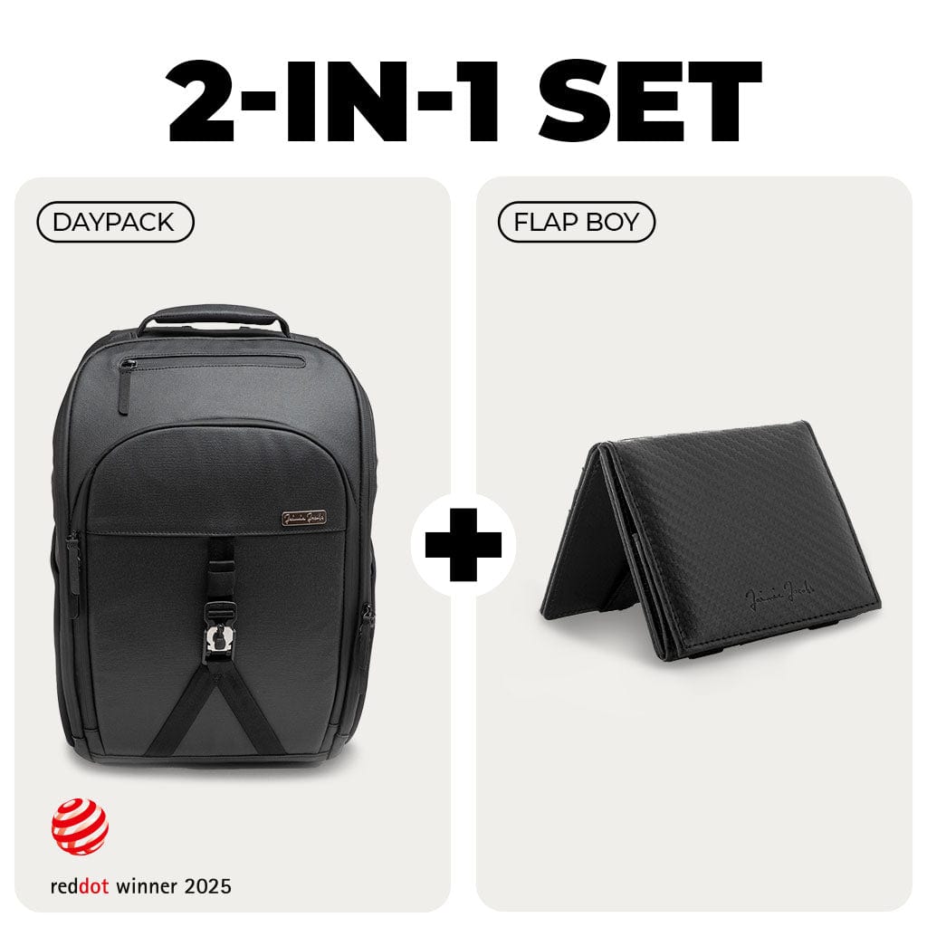 Jaimie Jacobs Rucksack Carbon Business Backpack + Flap Boy Magic Wallet Bundle Business Backpack + Flap Boy Magic Wallet Bundle
