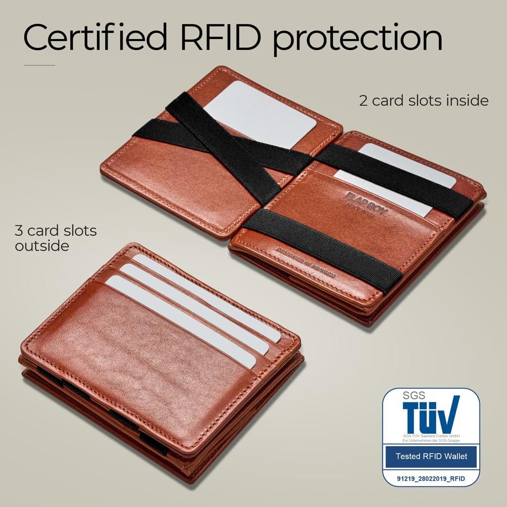 Jaimie Jacobs Geldbeutel Portemonnaie Flap Boy - Magic Wallet with Coin Pocket Flap Boy Magic Wallet with Coin Pocket Genuine Leather