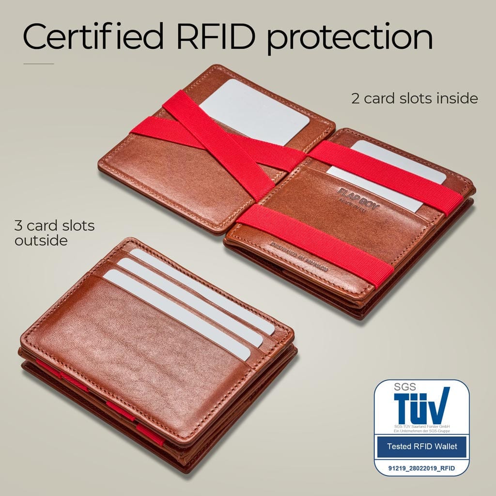 Jaimie Jacobs Geldbeutel Portemonnaie Flap Boy AirTag-Edition - Magic Wallet with Coin Pocket Flap Boy magic-wallet with coin pocket & Apple AirTag pocket