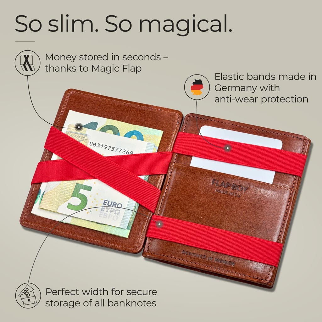 Jaimie Jacobs Geldbeutel Portemonnaie Flap Boy - Magic Wallet with Coin Pocket Flap Boy Magic Wallet with Coin Pocket Genuine Leather
