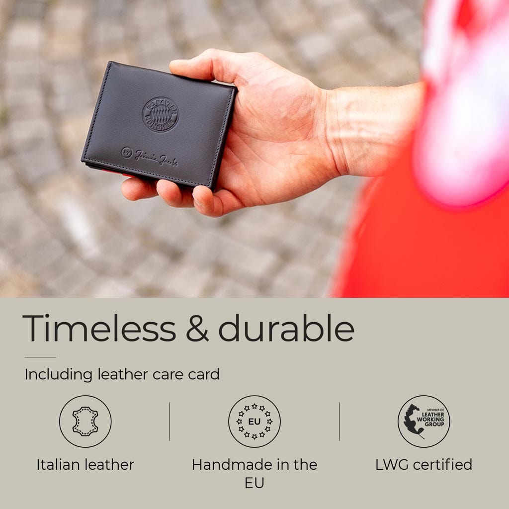 Jaimie Jacobs Geldbeutel Portemonnaie Black with Red Flap Boy FC Bayern München Edition - Magic Wallet with Coin Pocket Flap Boy FC Bayern Munich Edition with coin pocket