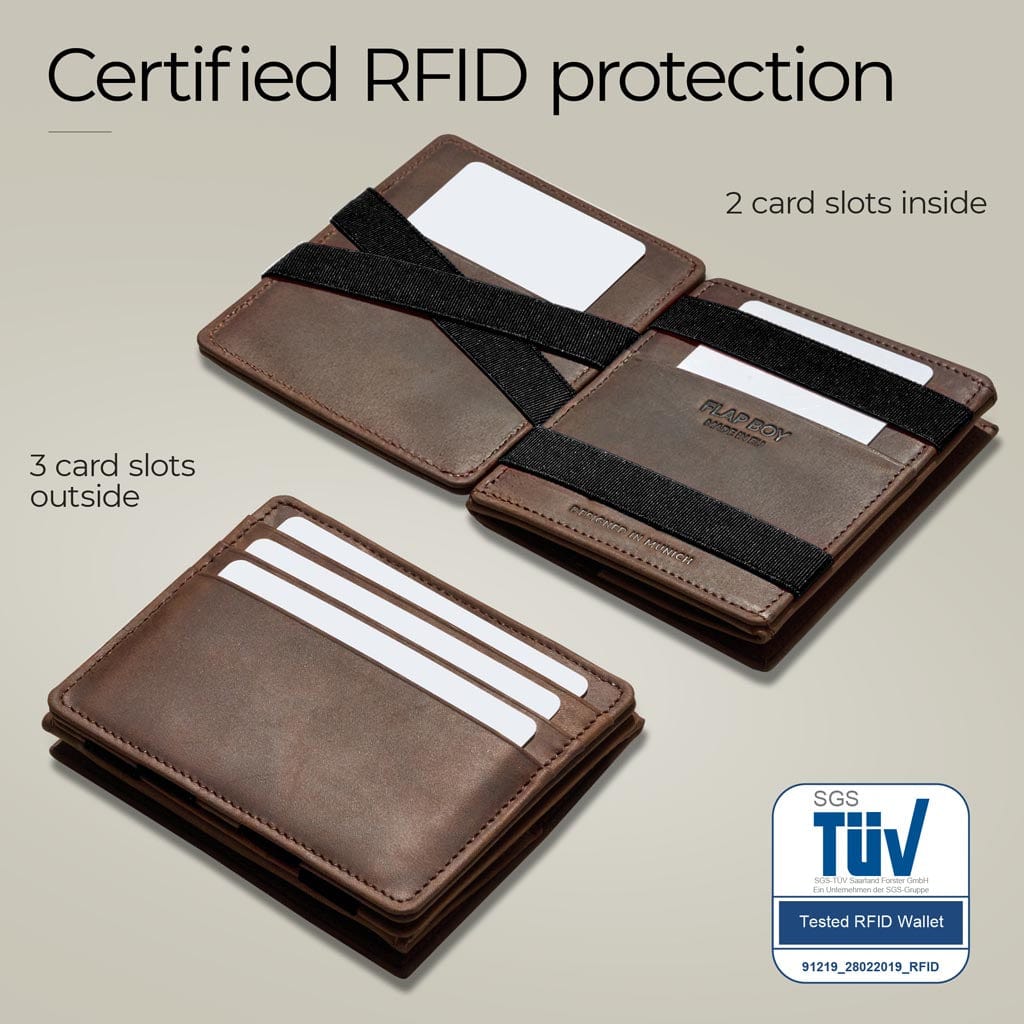 Jaimie Jacobs Geldbeutel Portemonnaie Flap Boy AirTag-Edition - Magic Wallet with Coin Pocket Flap Boy magic-wallet with coin pocket & Apple AirTag pocket