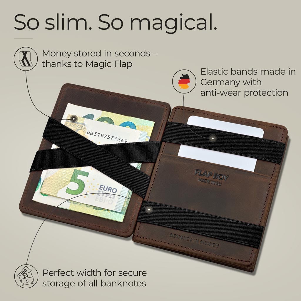 Jaimie Jacobs Geldbeutel Portemonnaie Flap Boy - Magic Wallet with Coin Pocket Flap Boy Magic Wallet with Coin Pocket Genuine Leather