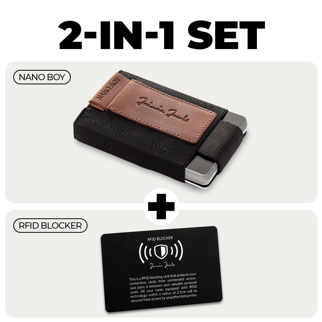Jaimie Jacobs Dark Brown Nano Boy + RFID Blocker Nano Boy + RFID Blocker Bundle Sale