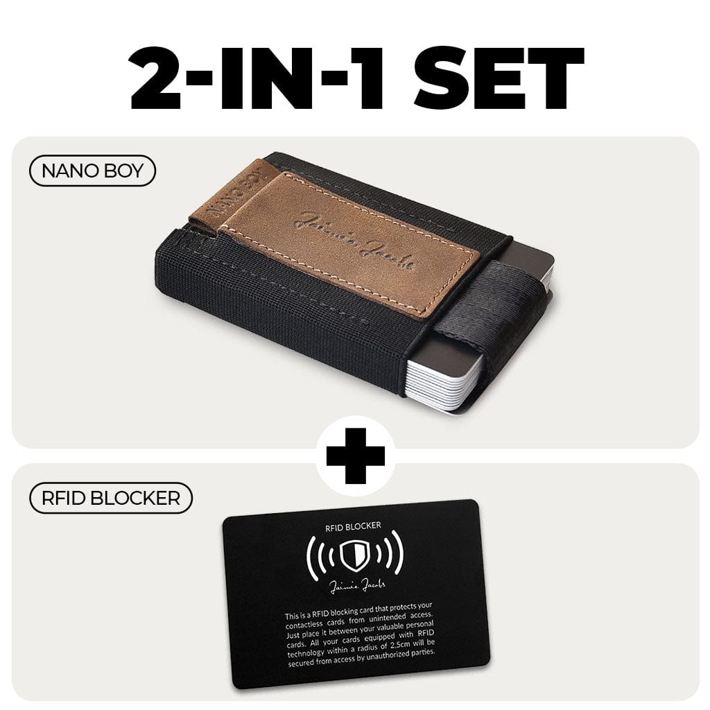 Jaimie Jacobs Buffalo Leather Dark Brown Nano Boy + RFID Blocker Nano Boy + RFID Blocker Bundle Sale