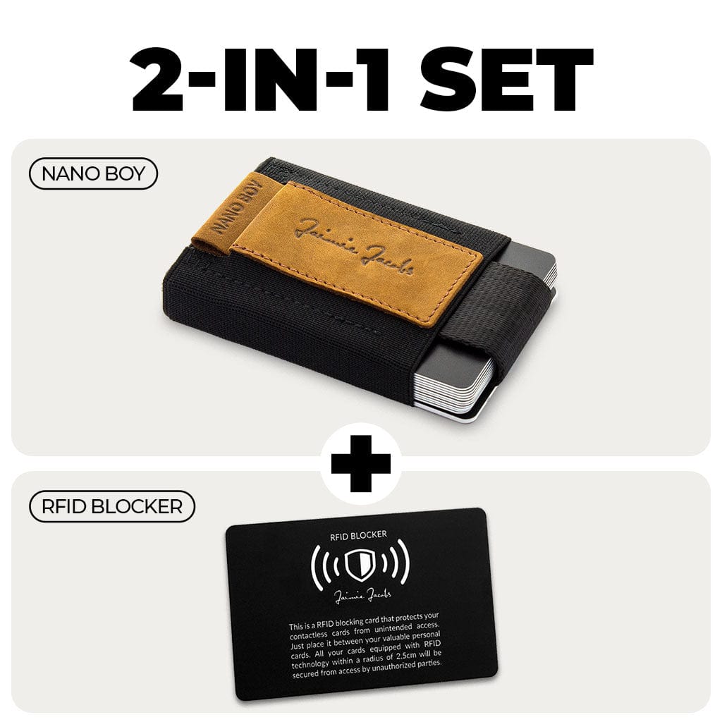 Jaimie Jacobs Buffalo Leather Light Brown Nano Boy + RFID Blocker Nano Boy + RFID Blocker Bundle Sale