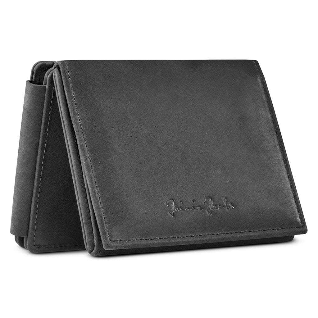 Jaimie Jacobs Geldbeutel Portemonnaie Buffalo Leather Black Flap Boy XL - Magic Wallet with Coin Pocket Flap Boy XL - Magic Wallet with Coin Pocket