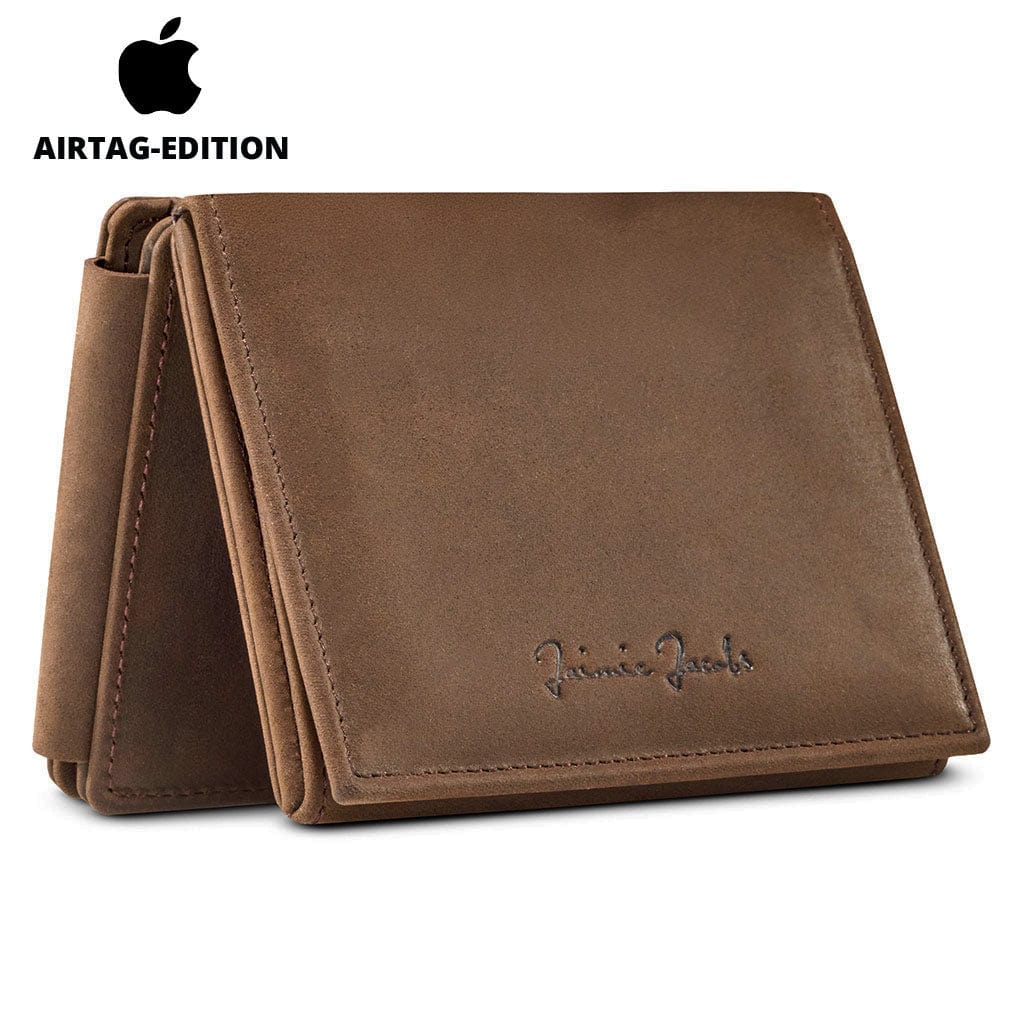 Jaimie Jacobs Geldbeutel Portemonnaie Buffalo Leather Dark Brown Flap Boy XL AirTag-Edition - Magic Wallet with Coin Pocket Flap Boy XL AirTag-Edition - Magic Wallet with Coin Pocket