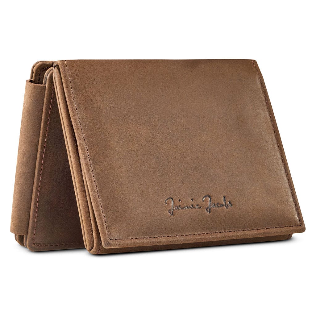 Jaimie Jacobs Geldbeutel Portemonnaie Buffalo Leather Dark Brown Flap Boy XL - Magic Wallet with Coin Pocket Flap Boy XL - Magic Wallet with Coin Pocket