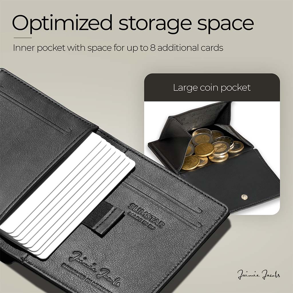 Jaimie Jacobs Geldbeutel Portemonnaie Slimstar - slim wallet with large coin pocket Slimstar slim wallet with big coin pocket