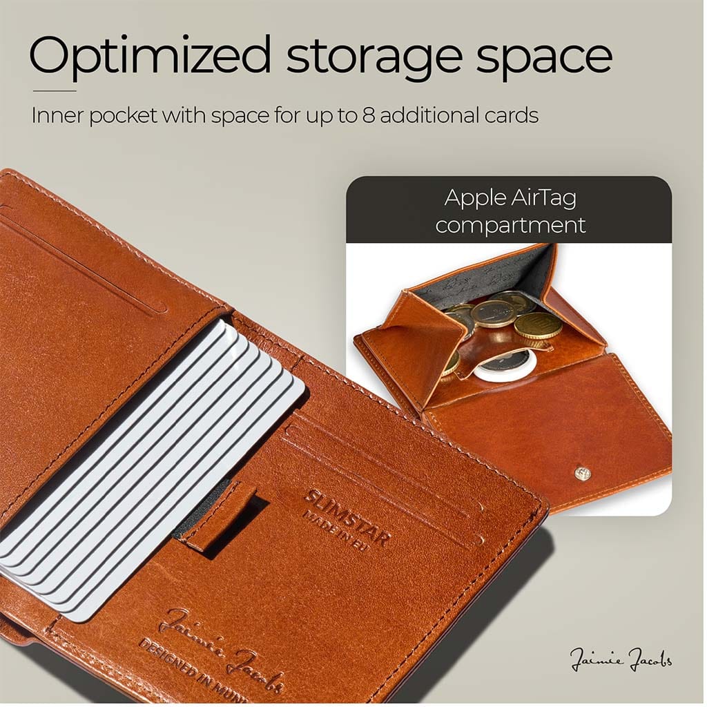 Jaimie Jacobs Geldbeutel Portemonnaie Slimstar AirTag-Edition slim wallet with large coin pocket Slimstar AirTag Edition slim wallet with big coin pocket