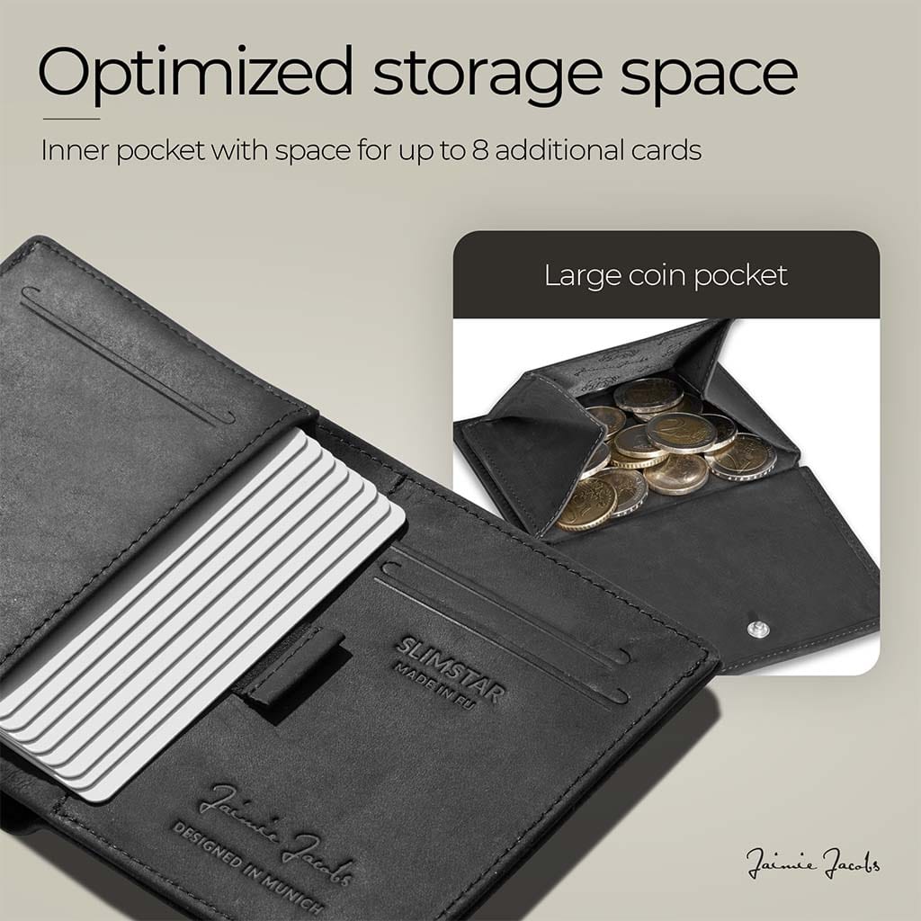 Jaimie Jacobs Geldbeutel Portemonnaie Slimstar - slim wallet with large coin pocket Slimstar slim wallet with big coin pocket