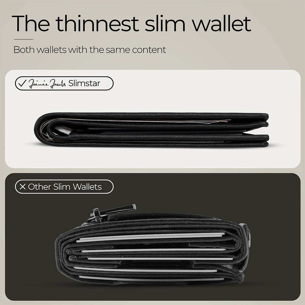 Jaimie Jacobs Geldbeutel Portemonnaie Black Slimstar vegan - slim wallet with small coin pocket Slimstar slim wallet without coin pocket