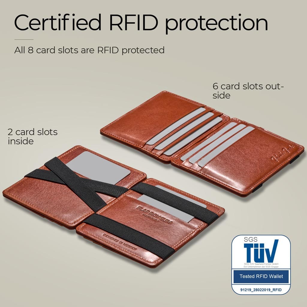 Jaimie Jacobs Geldbeutel Portemonnaie Flap Boy Slim - Magic Wallet without Coin Pocket Flap Boy Slim Magic Wallet without coin pocket