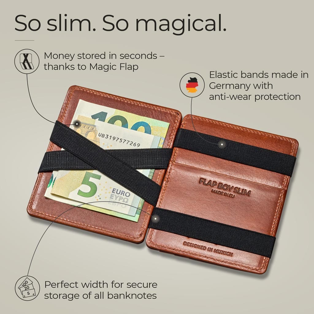 Jaimie Jacobs Geldbeutel Portemonnaie Flap Boy Slim - Magic Wallet without Coin Pocket Flap Boy Slim Magic Wallet without coin pocket