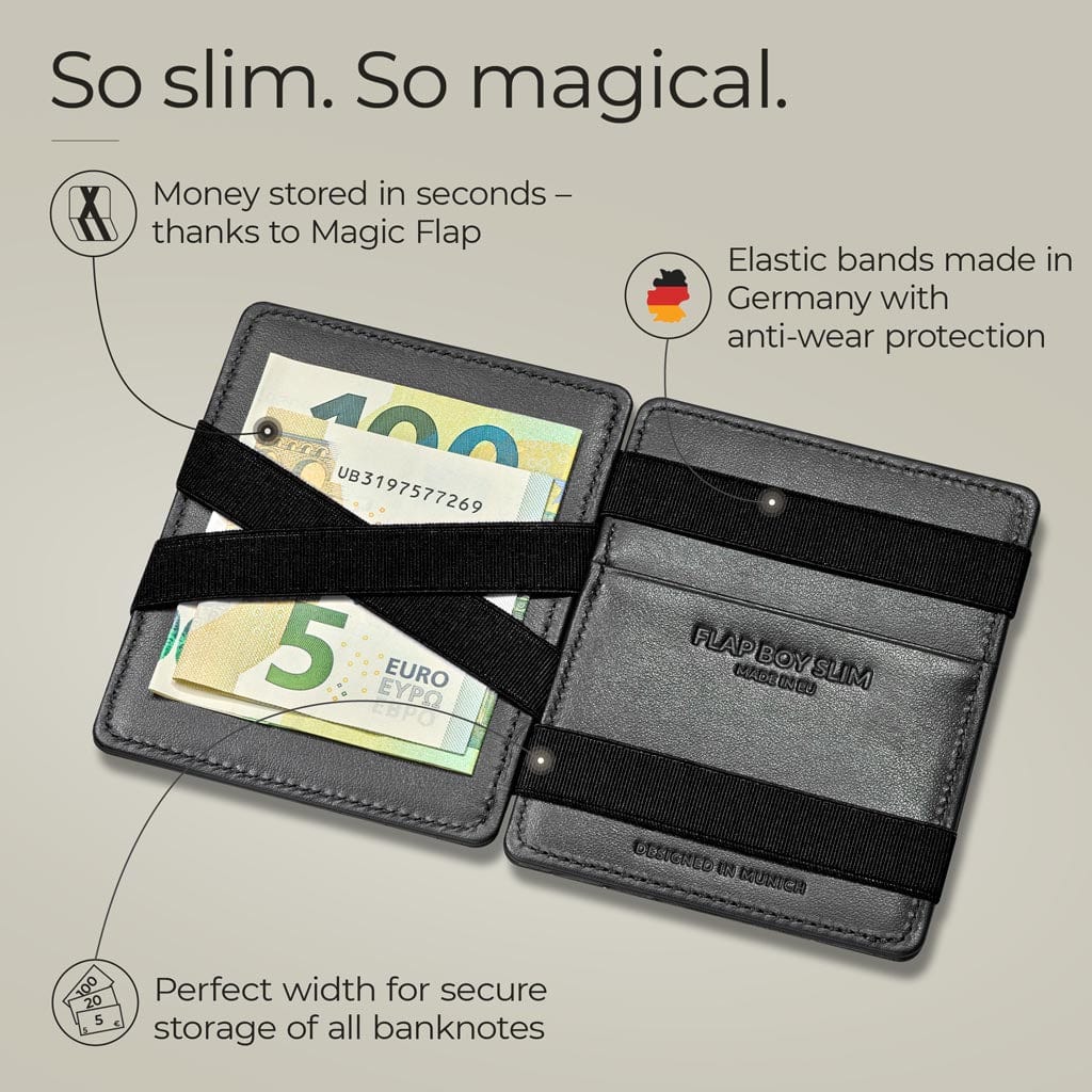 Jaimie Jacobs Geldbeutel Portemonnaie Flap Boy Slim - Magic Wallet without Coin Pocket Flap Boy Slim Magic Wallet without coin pocket