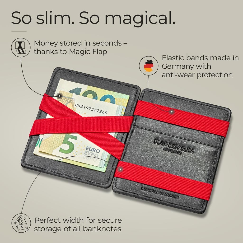 Jaimie Jacobs Geldbeutel Portemonnaie Flap Boy Slim - Magic Wallet without Coin Pocket Flap Boy Slim Magic Wallet without coin pocket