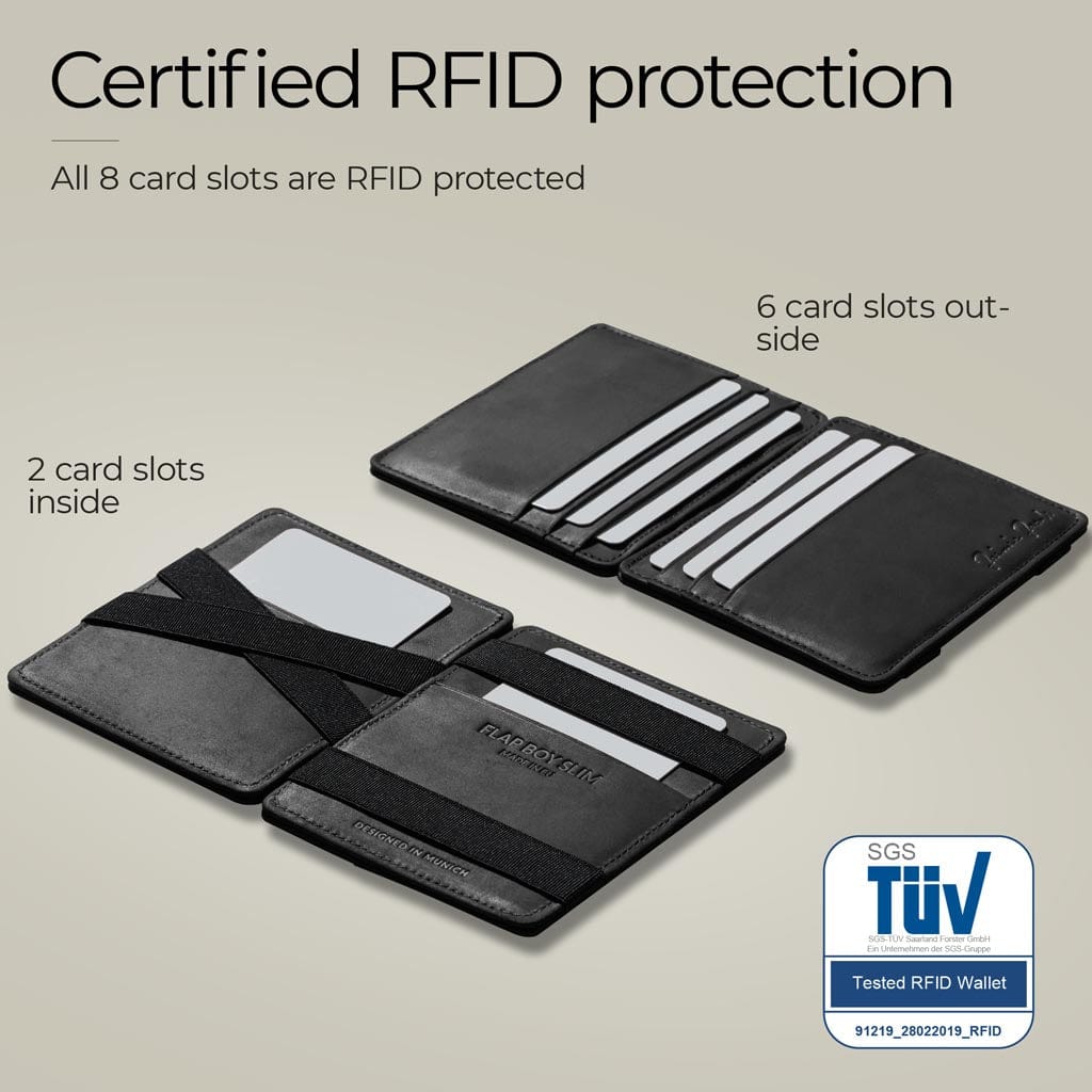 Jaimie Jacobs Geldbeutel Portemonnaie Flap Boy Slim - Magic Wallet without Coin Pocket Flap Boy Slim Magic Wallet without coin pocket