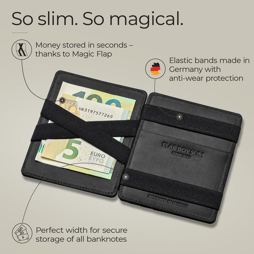 Jaimie Jacobs Geldbeutel Portemonnaie Flap Boy Slim - Magic Wallet without Coin Pocket Flap Boy Slim Magic Wallet without coin pocket