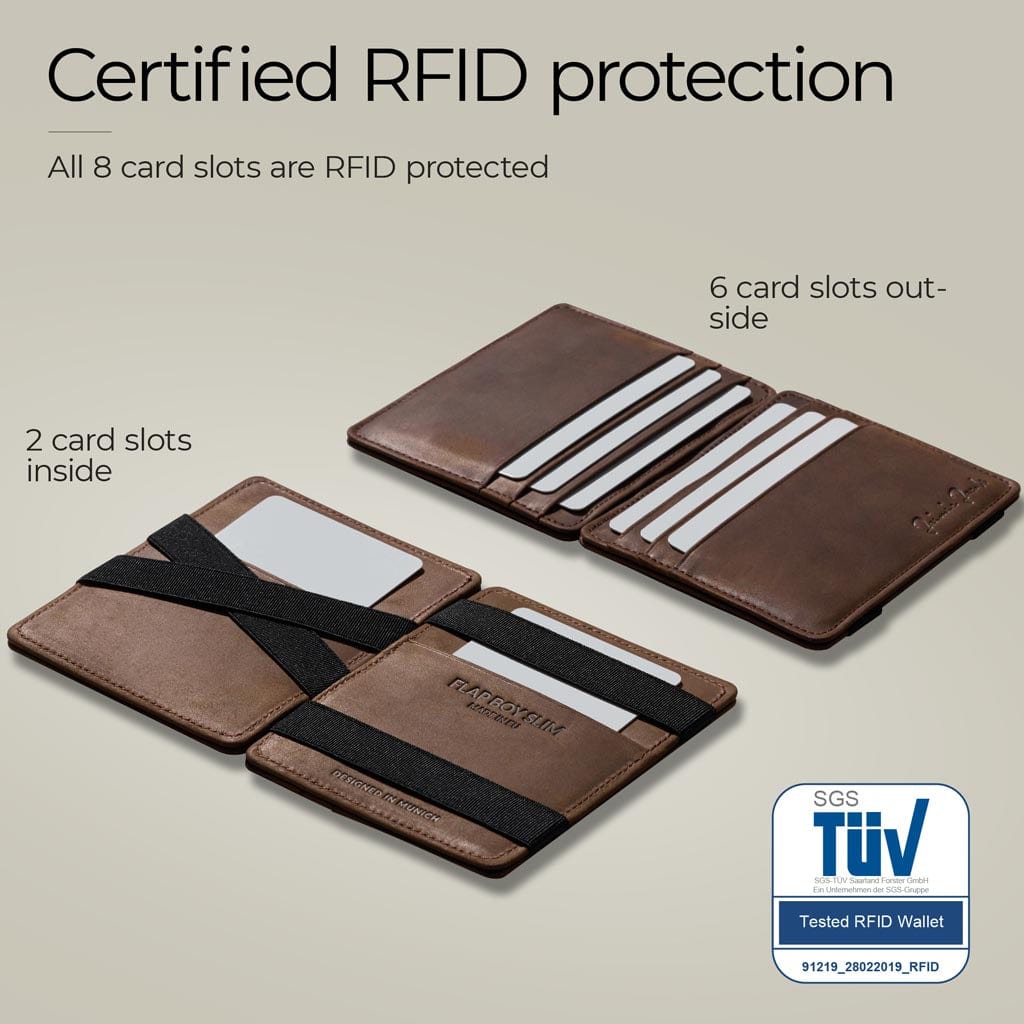 Jaimie Jacobs Geldbeutel Portemonnaie Flap Boy Slim - Magic Wallet without Coin Pocket Flap Boy Slim Magic Wallet without coin pocket