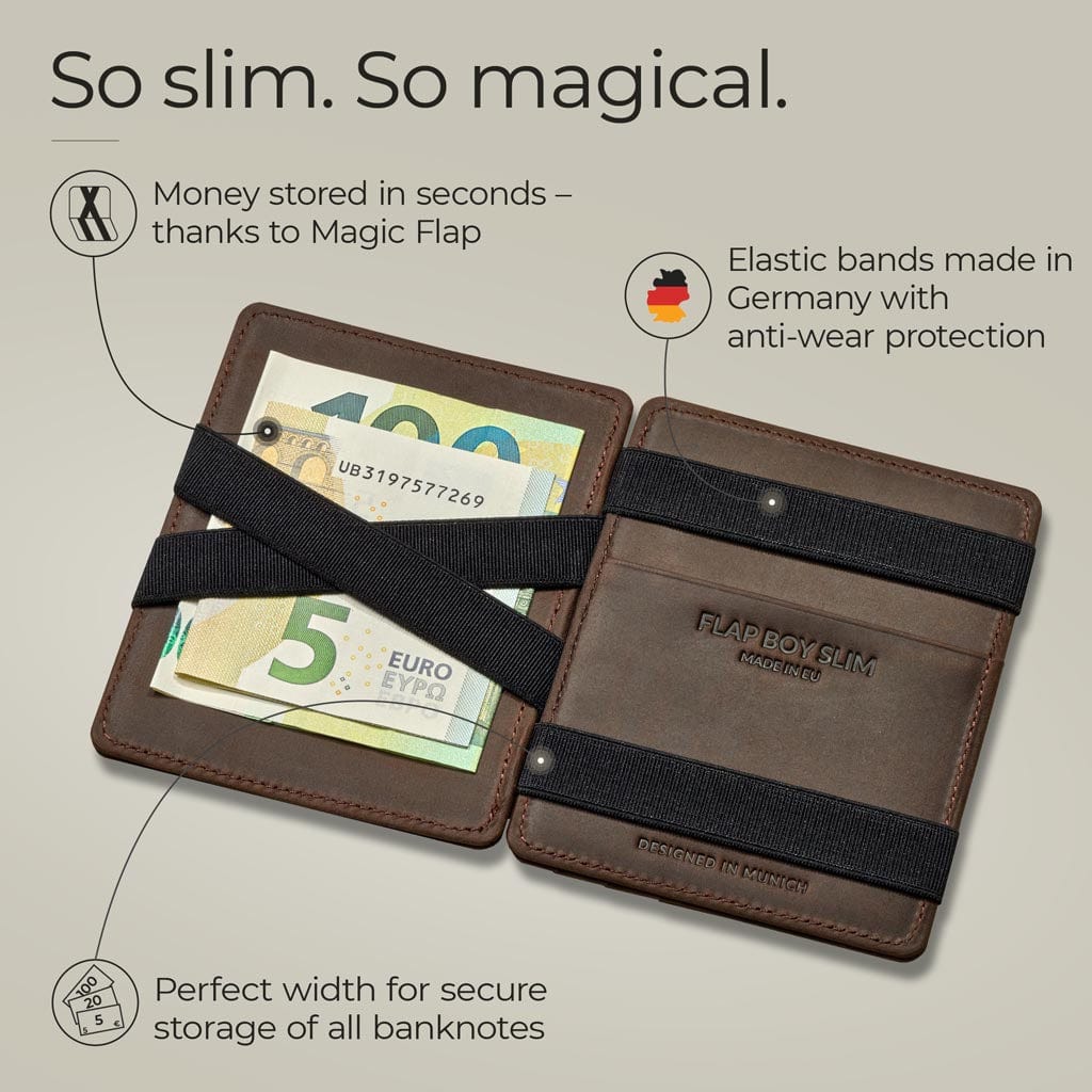 Jaimie Jacobs Geldbeutel Portemonnaie Flap Boy Slim - Magic Wallet without Coin Pocket Flap Boy Slim Magic Wallet without coin pocket