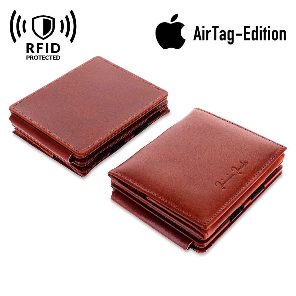 Flap Boy Geldbeutel AirTag Edition Vorder- und Rückansicht mit RFID Protect