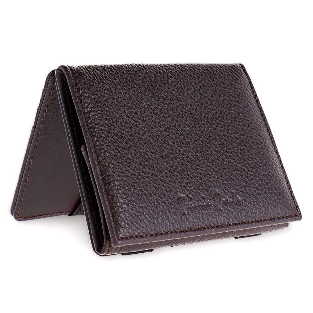 Jaimie Jacobs Geldbeutel Portemonnaie Grained Leather Brown Flap Boy - Magic Wallet with Coin Pocket - Limited Edition Flap Boy Magic Wallet with Coin Pocket Limited Edition