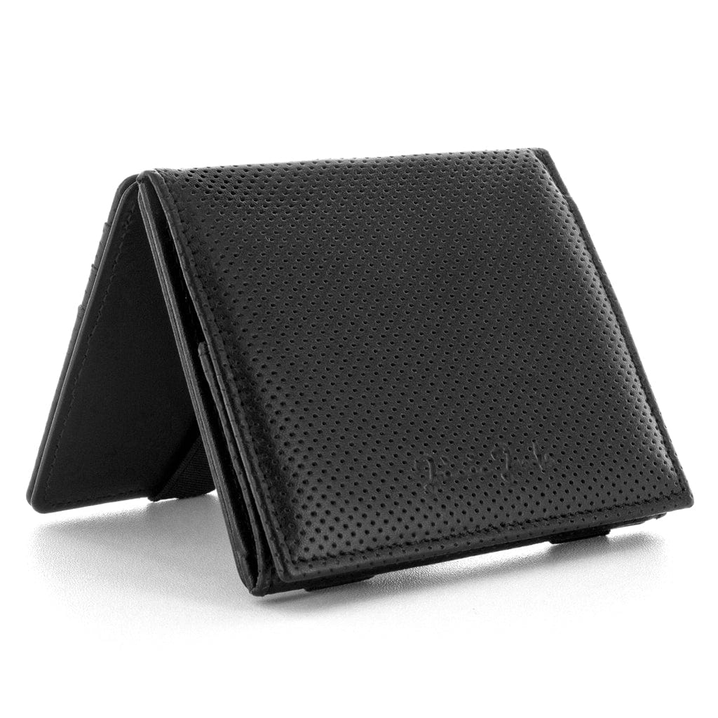 Jaimie Jacobs Geldbeutel Portemonnaie Perforated Leather Black Flap Boy - Magic Wallet with Coin Pocket - Limited Edition Flap Boy Magic Wallet with Coin Pocket Limited Edition