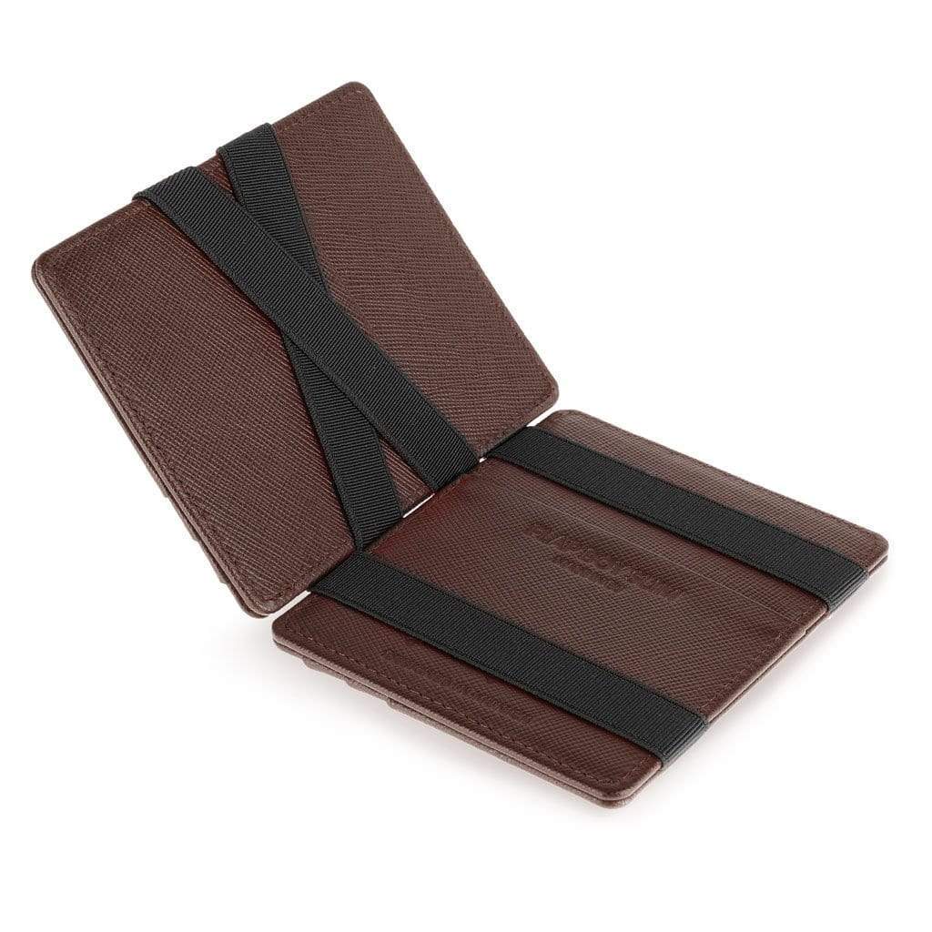 Jaimie Jacobs Geldbeutel Saffiano Brown Flap Boy Slim Limited Edition - Magic Wallet without Coin Pocket jamy jamie jami jakobs