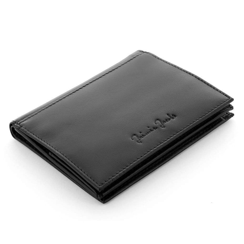 Jaimie Jacobs Geldbeutel Portemonnaie Black Folder Boy bi-fold wallet Folder Boy Men Wallet With Coin Pocket Genuine Leather