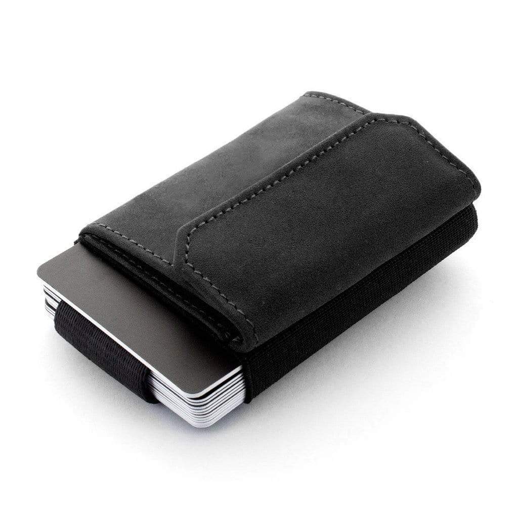 Jaimie Jacobs Geldbeutel Karten Portemonnaie Buffalo Leather Black Nano Boy Pocket with leather coin pocket Nano Boy Pocket wallet with leather coin pocket