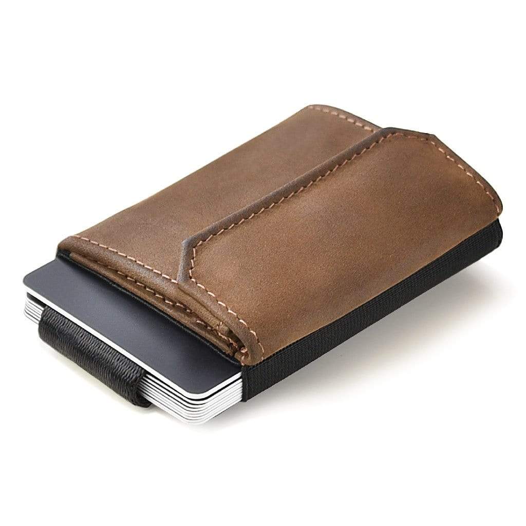 Jaimie Jacobs Geldbeutel Karten Portemonnaie Buffalo Leather Dark Brown Nano Boy Pocket with leather coin pocket Nano Boy Pocket wallet with leather coin pocket
