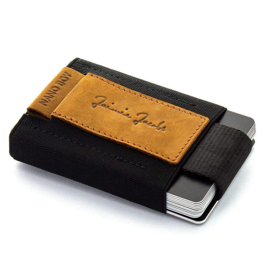 Jaimie Jacobs Geldbeutel Karten Portemonnaie Buffalo Leather Light Brown Nano Boy with small elastic coin pocket Nano Boy mini wallet for men and women