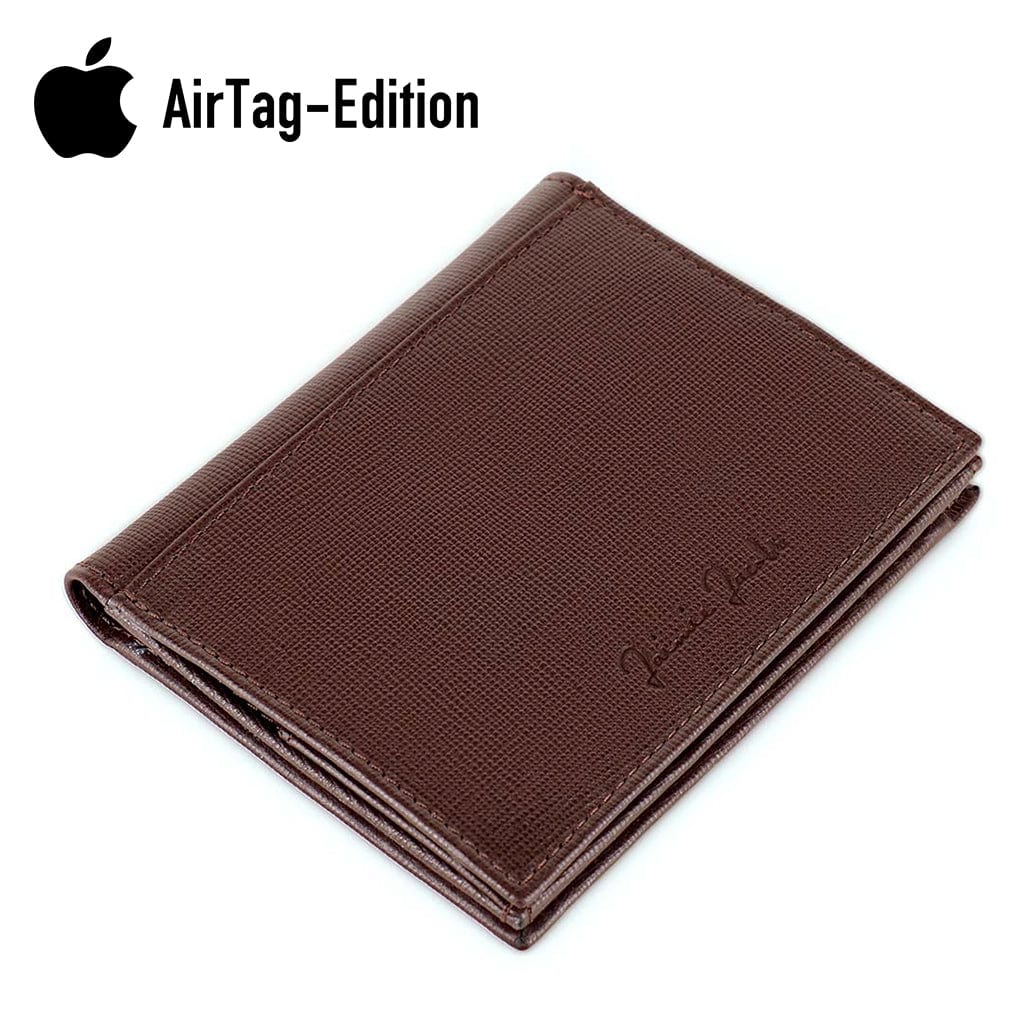 Jaimie Jacobs Geldbeutel Portemonnaie Saffiano Brown Folder Boy AirTag-Edition Folder Boy Apple AirTag-Edition Wallet With Coin Pocket