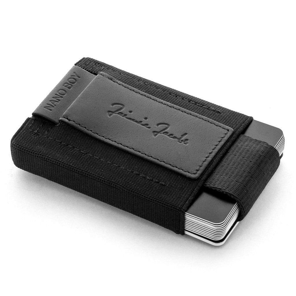 Jaimie Jacobs Geldbeutel Karten Portemonnaie Black Nano Boy with small elastic coin pocket Nano Boy mini wallet for men and women