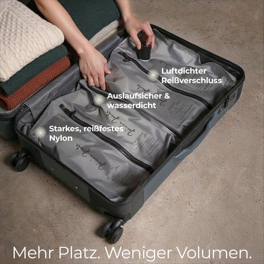 Vakuumtasche fürs Reisen kompatibel mit Rucksack – Jaimie Jacobs