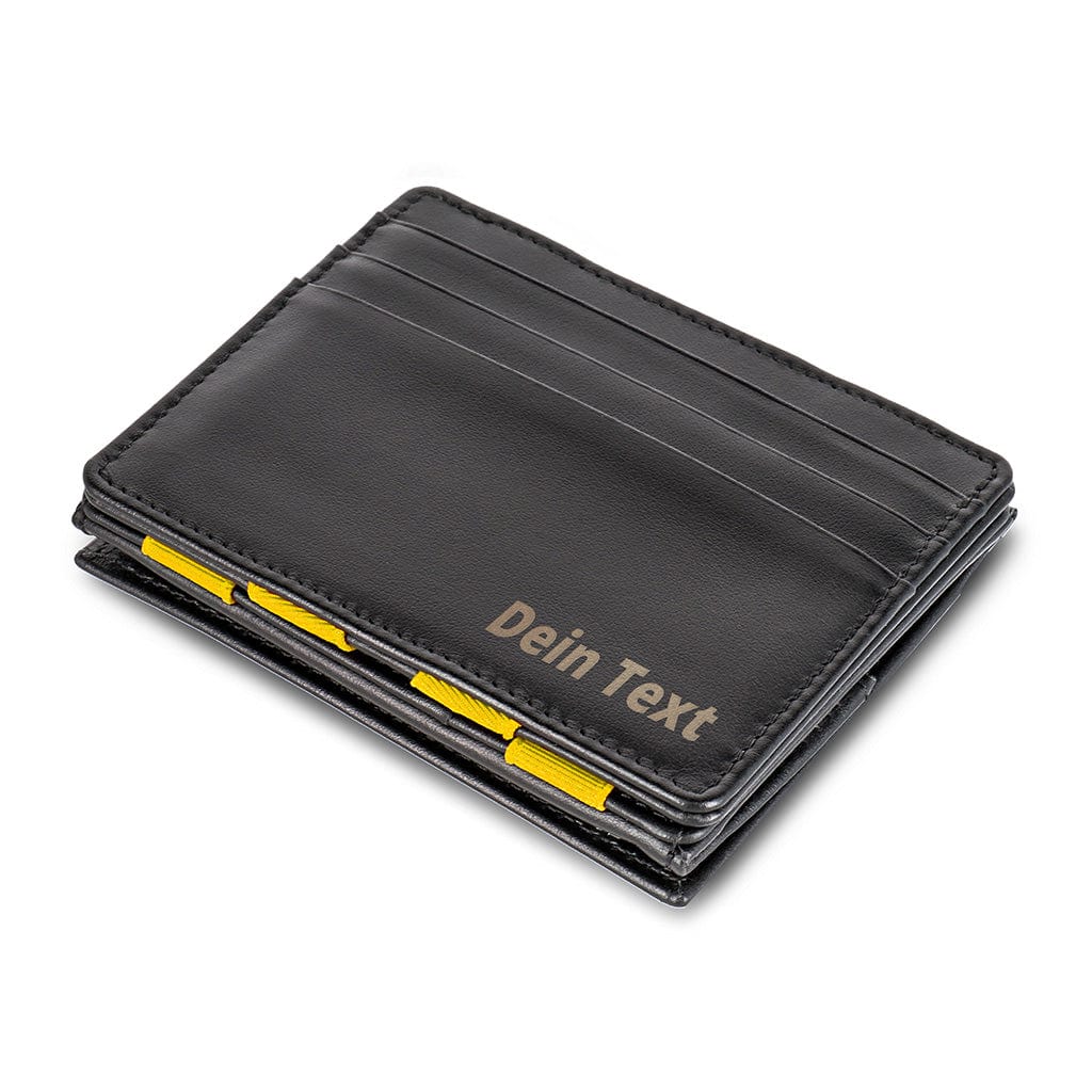 Jaimie Jacobs Geldbeutel Portemonnaie Black with Yellow Flap Boy Borussia Dortmund Edition - Magic Wallet with Coin Pocket Flap Boy Borussia Dortmund Edition Magic Wallet