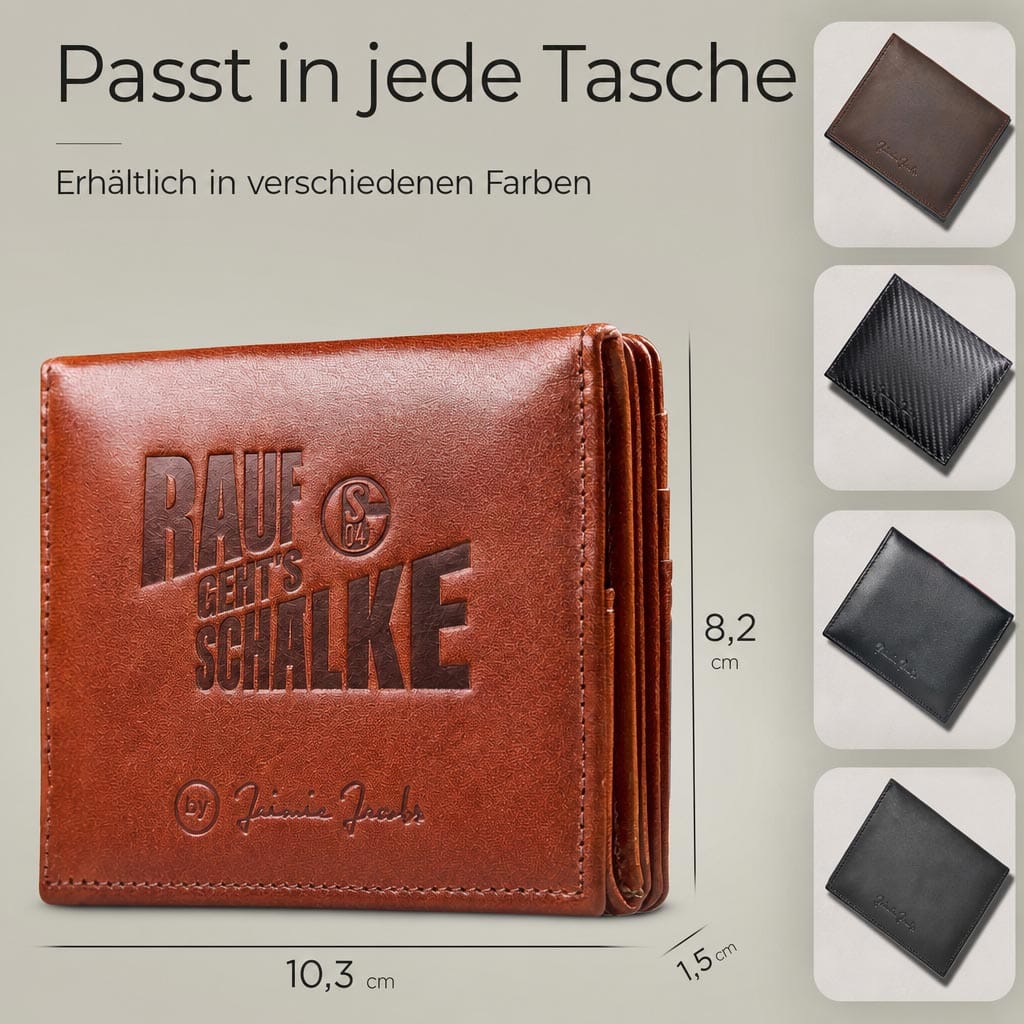 Jaimie Jacobs Geldbeutel Portemonnaie Dark Brown with Blue Flap Boy FC Schalke 04 Aufstiegs-Edition - Magic Wallet with Coin Pocket Flap Boy FC Schalke 04 Edition Magic Wallet