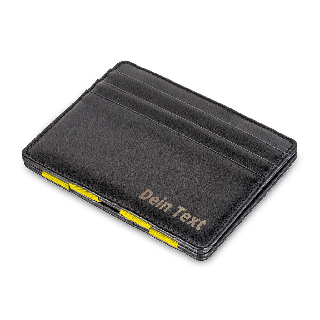 Jaimie Jacobs Geldbeutel Portemonnaie Black with Yellow Flap Boy Slim Borussia Dortmund Edition - Magic Wallet without Coin Pocket Flap Boy Slim Borussia Dortmund Edition Magic Wallet