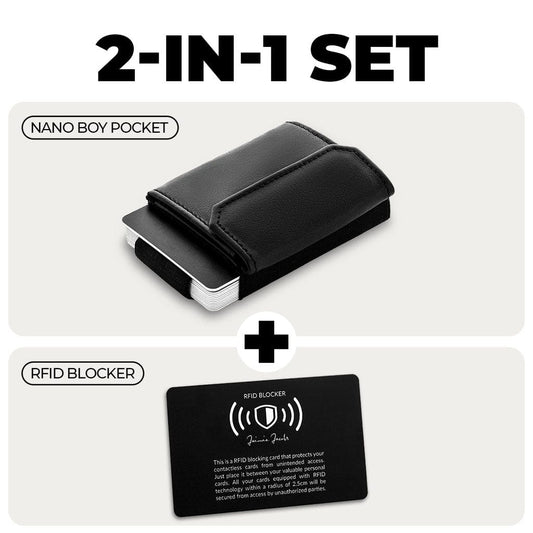 Jaimie Jacobs Geldbeutel Black Nano Boy Pocket Card Holder + RFID Protection Card Bundle Nano Boy Pocket card holder + RFID Protection Card Bundle