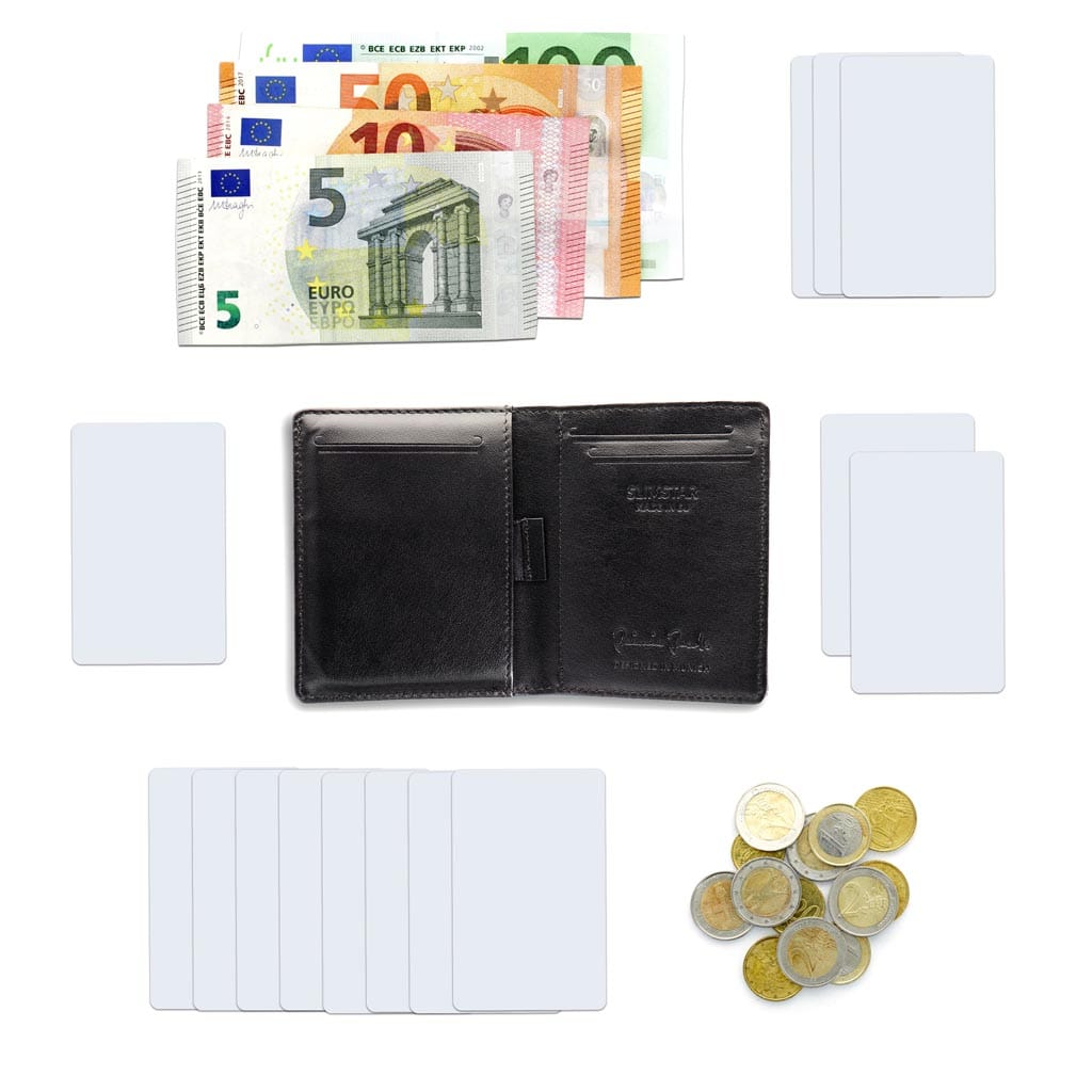 Jaimie Jacobs Geldbeutel Portemonnaie Perforated Leather Black Slimstar Limited Edition - slim wallet with large coin pocket Slimstar Limted Edition slim wallet with big coin pocket