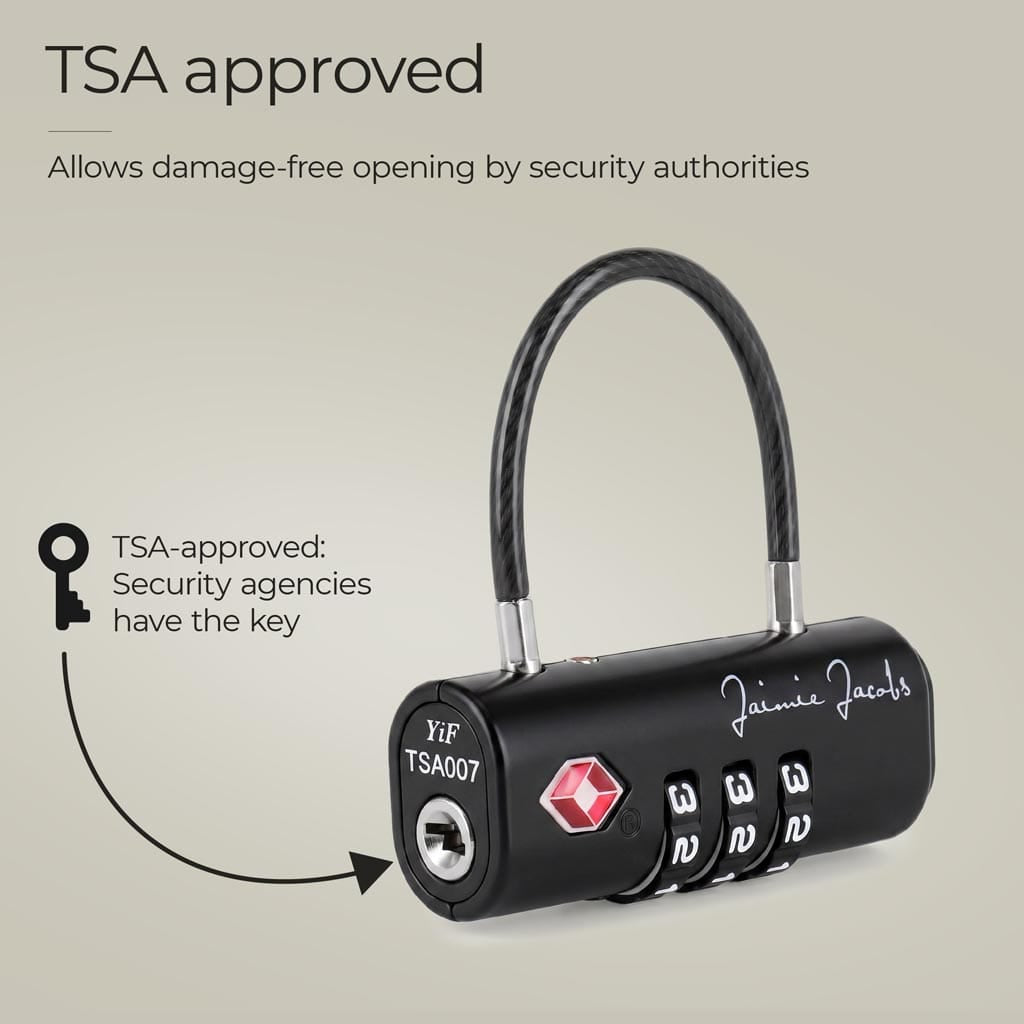 Jaimie Jacobs Travel-Accessoiry TSA Lock for Backpack TSA Combination Lock for Backpacks & Luggage