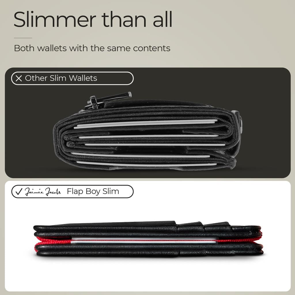 Jaimie Jacobs Geldbeutel Portemonnaie vegan Flap Boy Slim Vegan - Magic Wallet without Coin Pocket Flap Boy Slim Vegan magic wallet without coin pocket men 